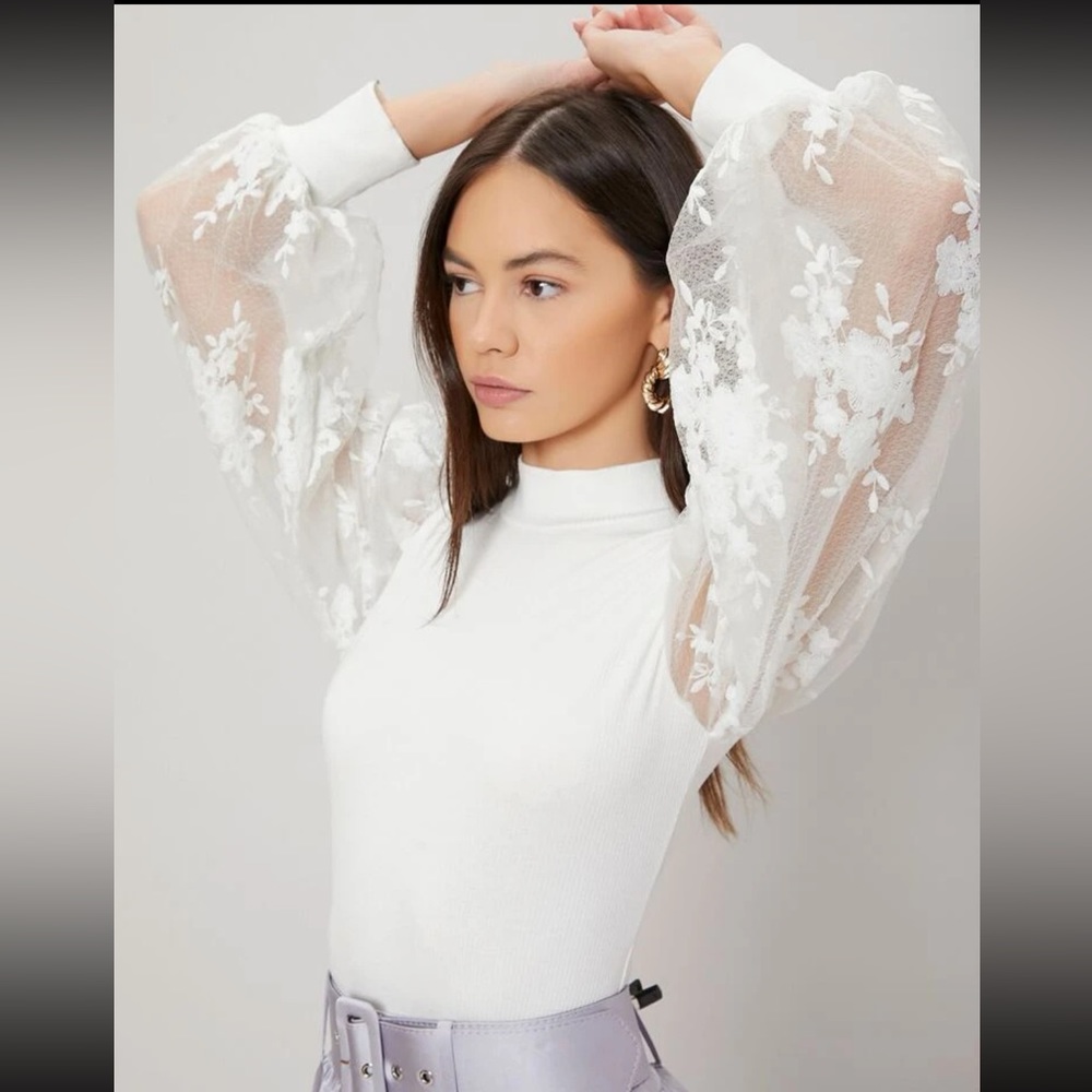 White Lacey bodysuit